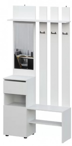 Вешалка с зеркалом Денвер SAFE Белый в Увате - uvat.mebel-tymen.ru | фото